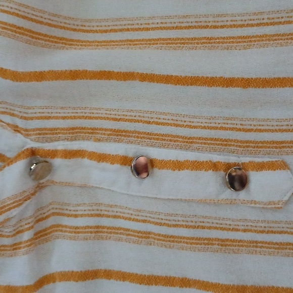Retrology womens orange scrunchy striped blouse size small - Picture 12 of 16